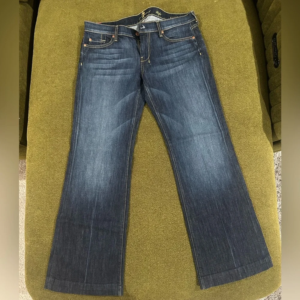 NWOT 7 For All Mankind Dark Blue Boot Cut Jeans 31inch inseam - Picture 2 of 6